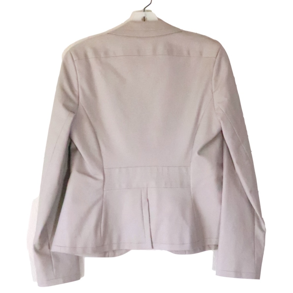 Casual stone colored tailored single breasted cotton blazer - Picture 5 of 9
